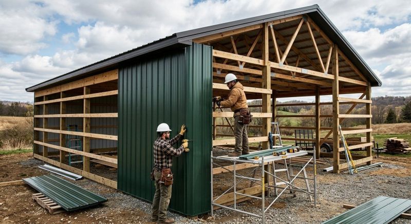 Pole Barn Siding Installation in Hixson, TN